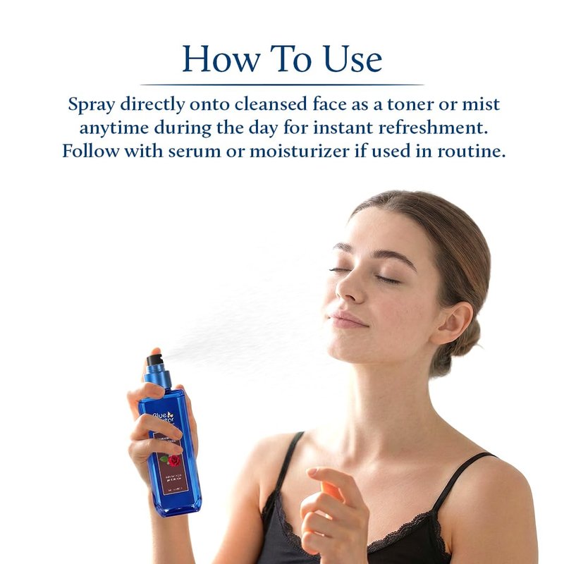 Blue Nectar Shubhr Steam Distilled Rose Toner Water & Face Tonic Mist (3.4 fl oz)
