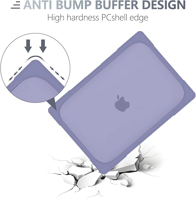 Batianda FlexStand Heavy Duty Case for MacBook Air 13.6 inch, Lavender Grey
