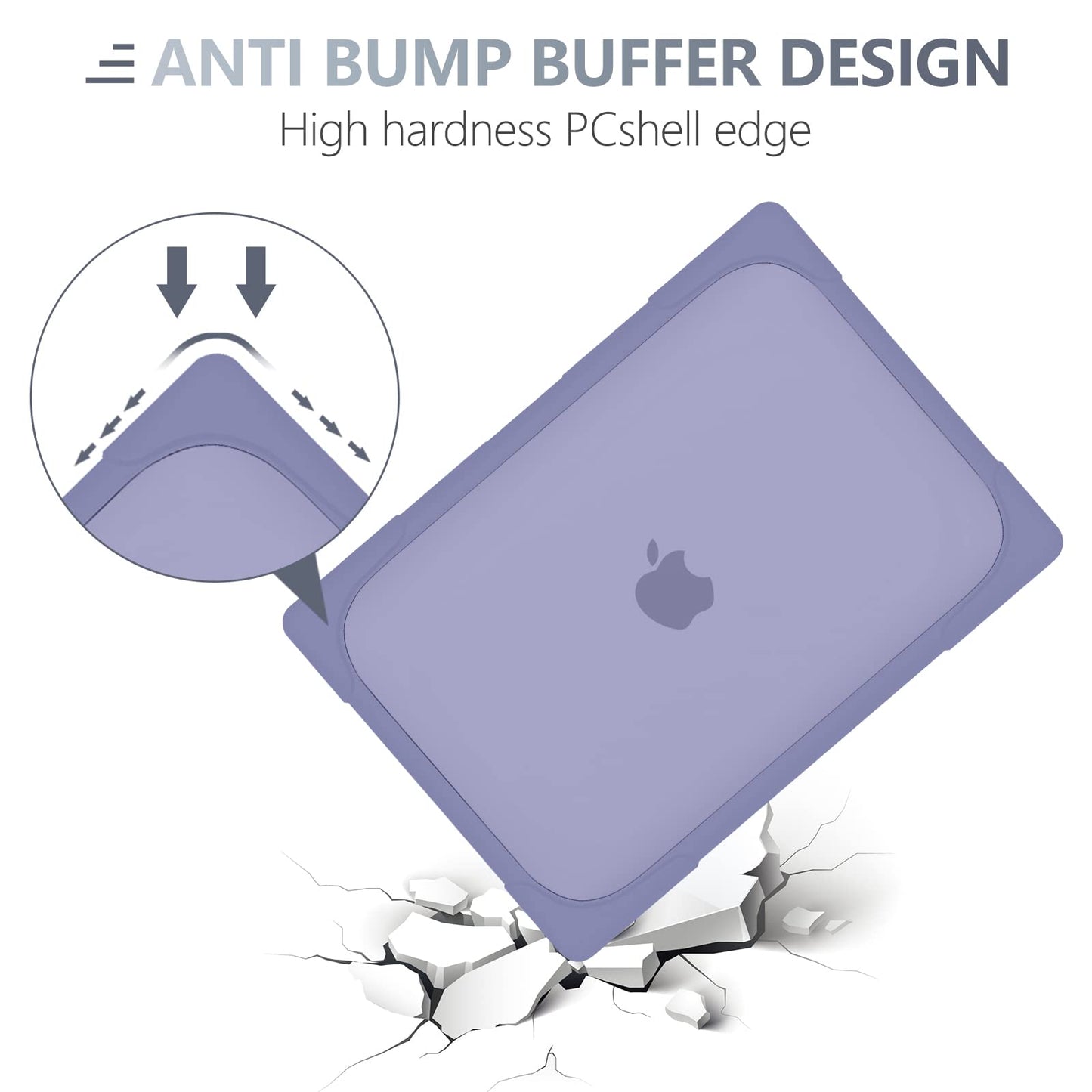 Batianda FlexStand Heavy Duty Case for MacBook Air 13.6 inch, Lavender Grey