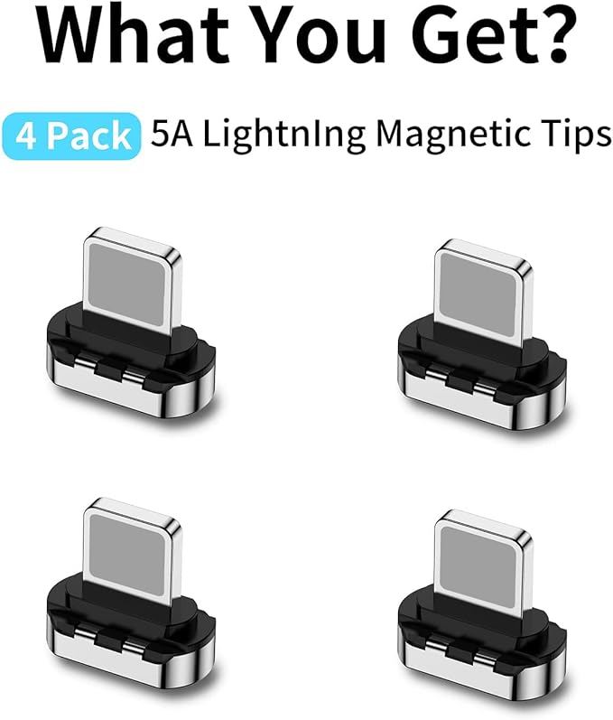 CNakdDG Magnetic Connector Tips Head for IProduct Devices (4 Pack), only Compatible with CNakdDG 5A Magnetic Charging Cable