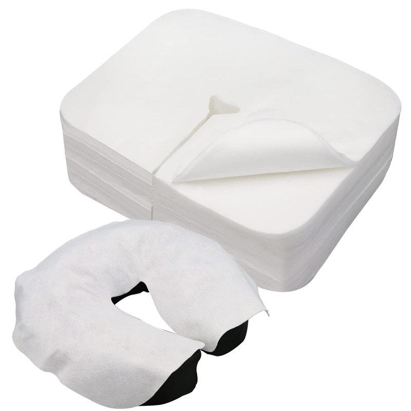 Sheikbeba 300 Count Disposable Face Cradle Covers, Massage Face Covers Medical-Grade Ultra Soft Large Headrest Covers for Massage Tables & Massage Chairs