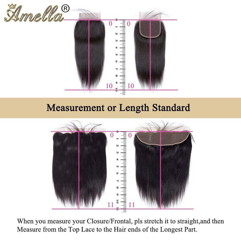 Amella 13x4 Lace Frontal Ear To Ear Transparent Lace Frontal Closure 14 Inch Brazilian Body Wave Human Hair Full Lace Frontal Free Part 130% Density Frontal Pre Plucked with Baby Hair Natural Color