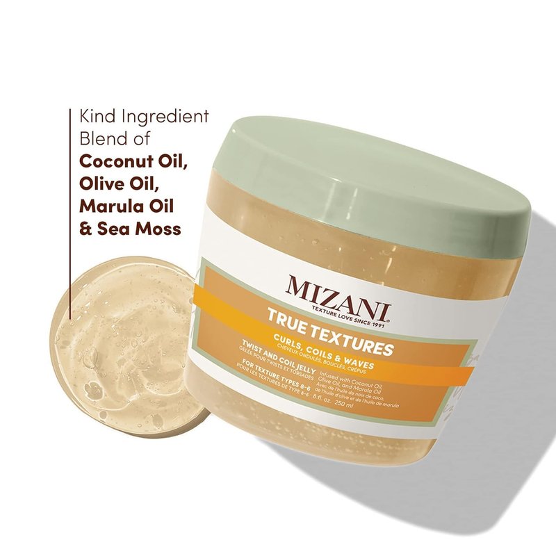 Mizani True Textures Twist and Coil Paraben & Silicone-Free Jelly - Provides Touchable Texture With Coconut Oil, For Curly Hair