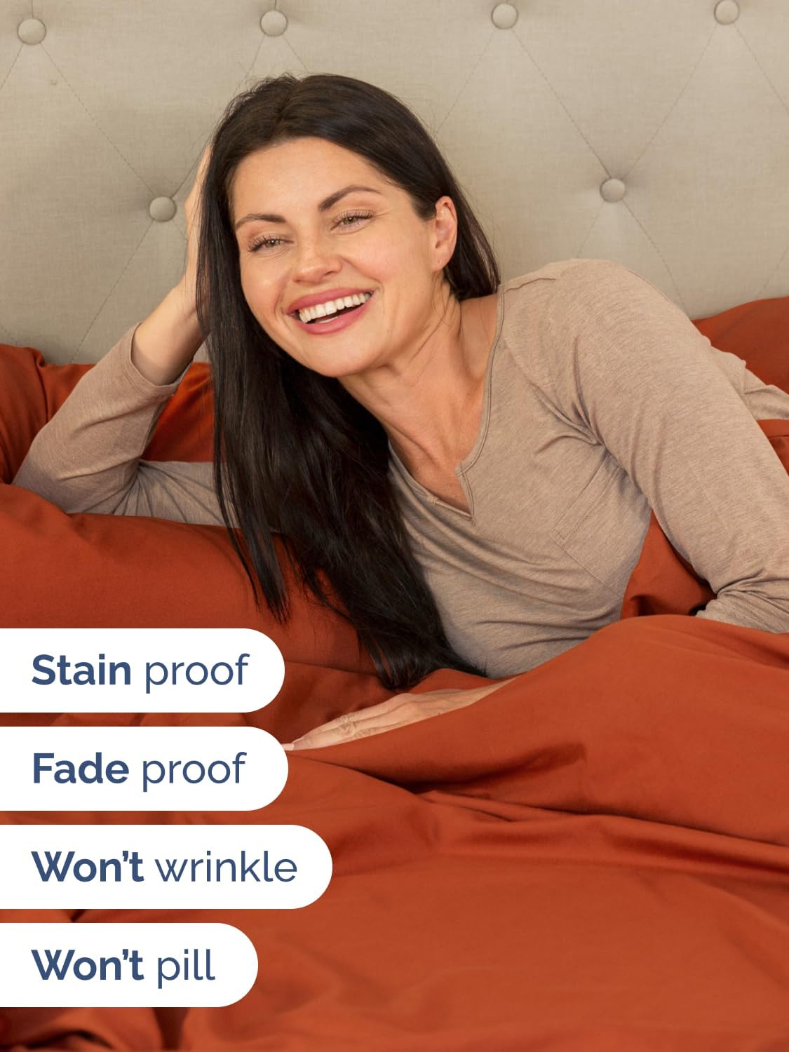 Skiennix Extra Deep Twin XL Sheet Set | 4-Piece Breathable Cooling Bedding - Soft, Wrinkle-Free Terracotta