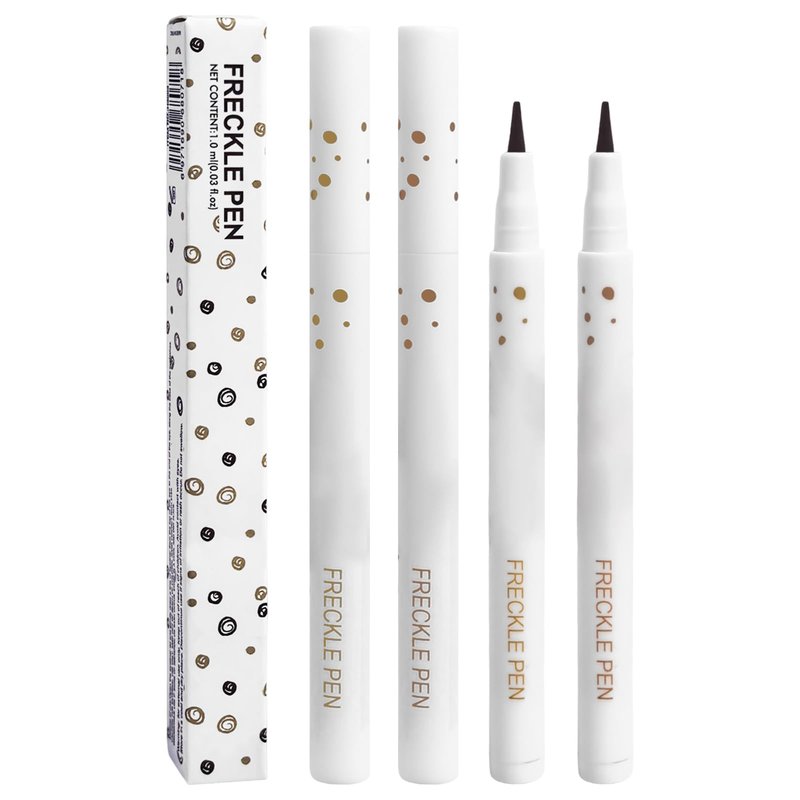 Janwana Freckle Pen Lifelike Natural Freckle Makeup Waterproof & Smudge Proof 2PCS Long Lasting Freckle Faux Looking Freckle Pencils - Light Brown + Natural Coffee