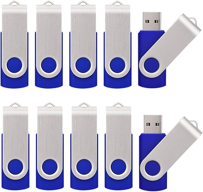 KALSAN 10 Pack 8GB USB Flah Drive USB 2.0 USB Thumb Drives-Blue