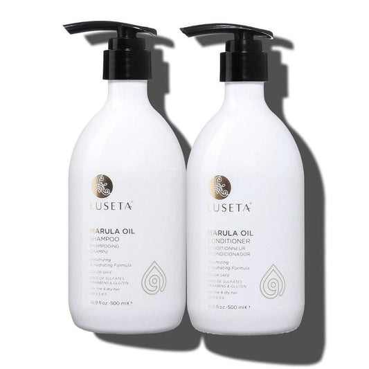 Luseta Marula Oil Shampoo & Conditioner Set - Moisturizing for Frizz Control & Split End Repair | 2 x 16 Fl Oz