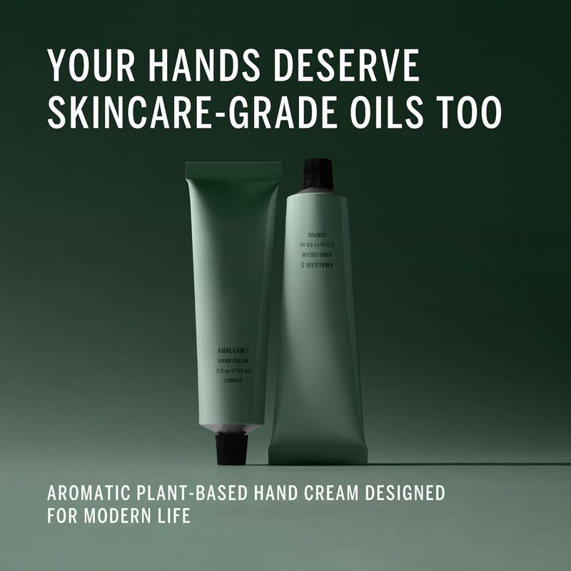 Corpus - Amalgam 7 Aromatic Hand Cream with Niacinamide, Tremella Mushroo, Vegan Squalane | Nourish, Hydrate, Protect | Vegan, Plant-Based, Cruelty-Free, Non-Toxic, Made In The USA (60 mL/ 2 fl oz)