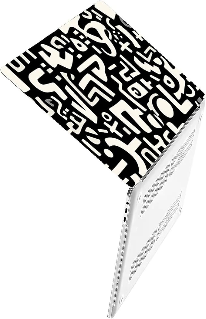 COTAIL Compatible with MacBook Air 13.3 13.6 Inch Case 2022 2021 2020 2019 Plastic Hard Shell Case Cover,13.3 Air (A1932/A2179/A2337), Black and White Letters
