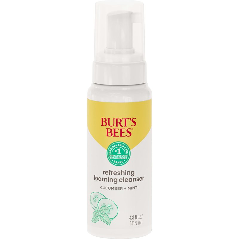 Burt's Bees Refreshing Foaming Face Cleanser and Face Wash with Cucumber and Mint, 4.8 Fluid