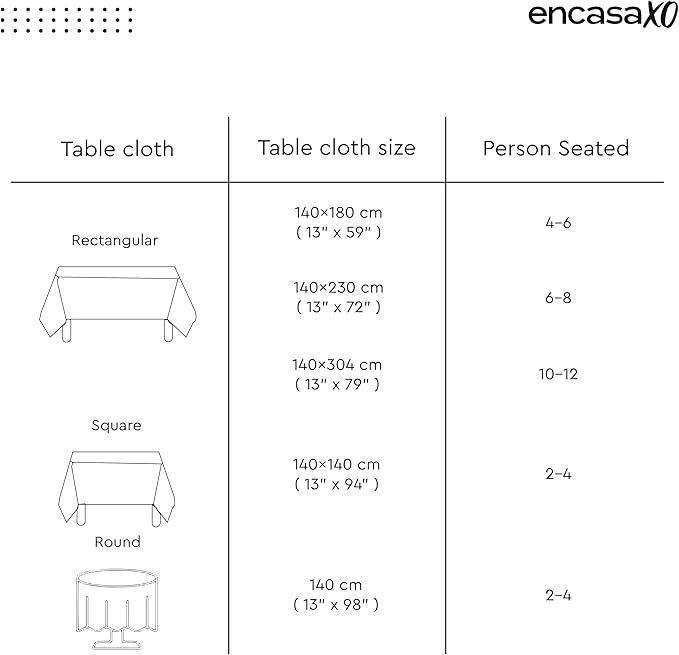 Encasa XO Dining Table Cover | 56"x56" Cotton Canvas Square Tablecloth | Machine Washable, Dark Taupe Table Cloth for Indoor & Outdoor Dining, Durable, Easy-Care | Suitable for Any Occasion