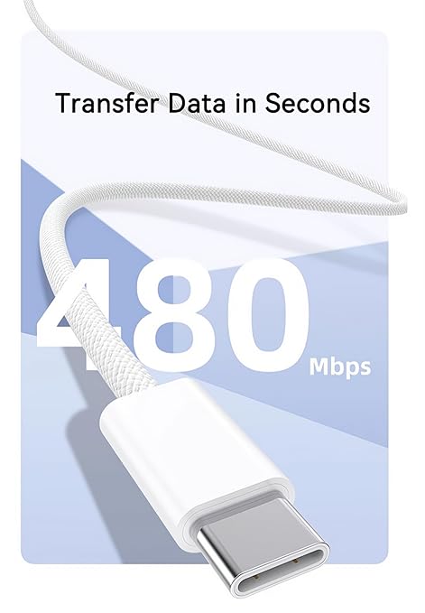 [2-Pack 10 ft] Woven USB-C Cable for Apple iPhone 17 Charger, MFi Certified Extra Long USB A to Type C Charge Cord Fast Charging for iPhone Air/17 Pro Max/16 Plus/16 ProMax/15/CarPlay/iPad Pro (White)
