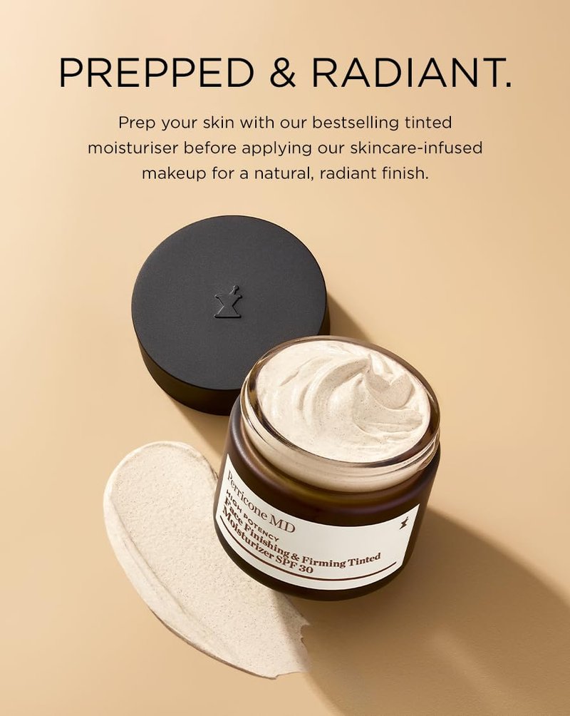 Perricone MD High Potency Classics Face Finishing & Firming Tinted Moisturizer for Face - Mineral Sunscreen with SPF 30 - Lightweight, Fast-Absorbing, Oil-Free - Minimizes Wrinkles - Vegan - 2 fl oz