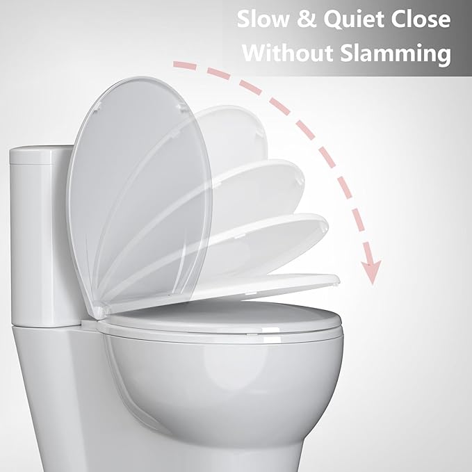 17â Round White Commercial Toilet Seat â Heavy Duty Plastic, Slow Close Lid, Quick-Release Hinges, Easy Clean & Install, Global Fit, 2 Pack â Color: F2040 Imitation American Standard Toilet