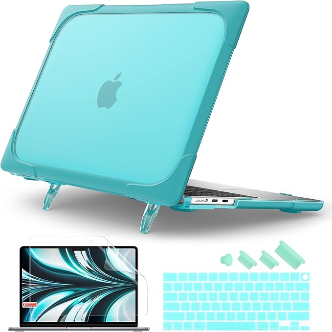 Batianda FlexStand Heavy Duty Case for MacBook Air 13.6 inch, Matte Blue