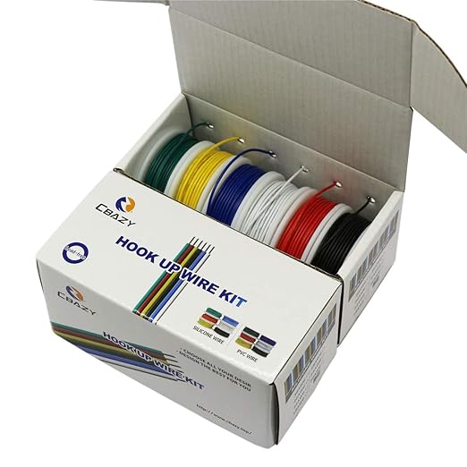 CBAZY Hook up Stranded Wire Kit 20 Gauge 6 Colors 19.6 feet Each Electrical Wire 20 AWG PVC Wire