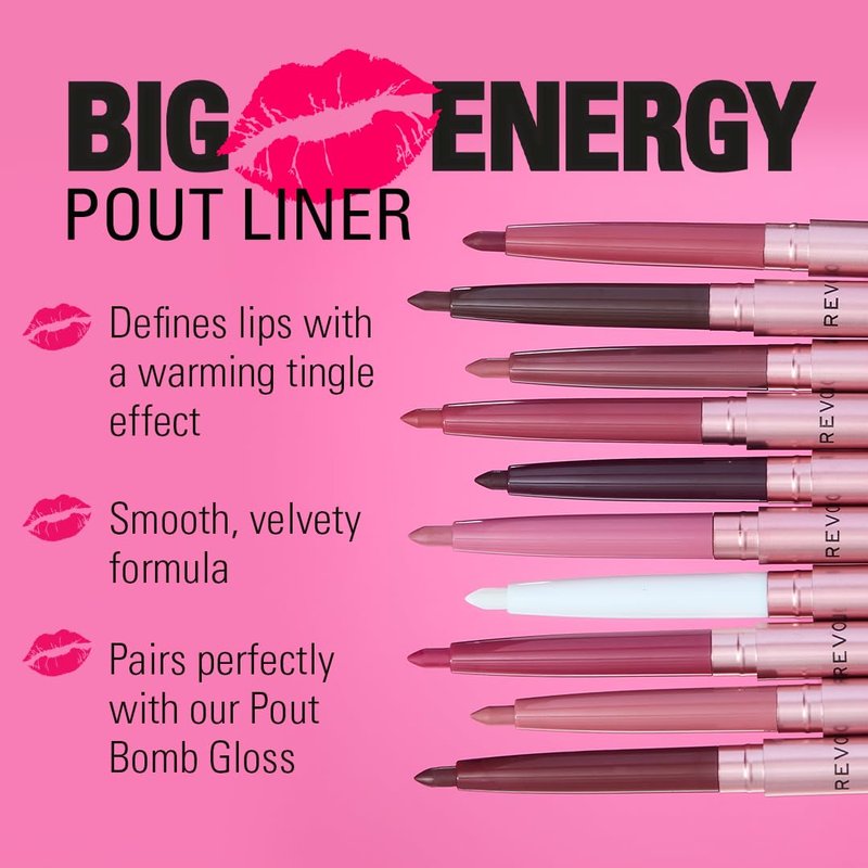 Revolution Beauty London, Pout Bomb Plumping Lip Liner, Long-Lasting Lip Shaper with Hyaluronic Acid & Vitamin E, Vegan & Cruelty-Free, Clear