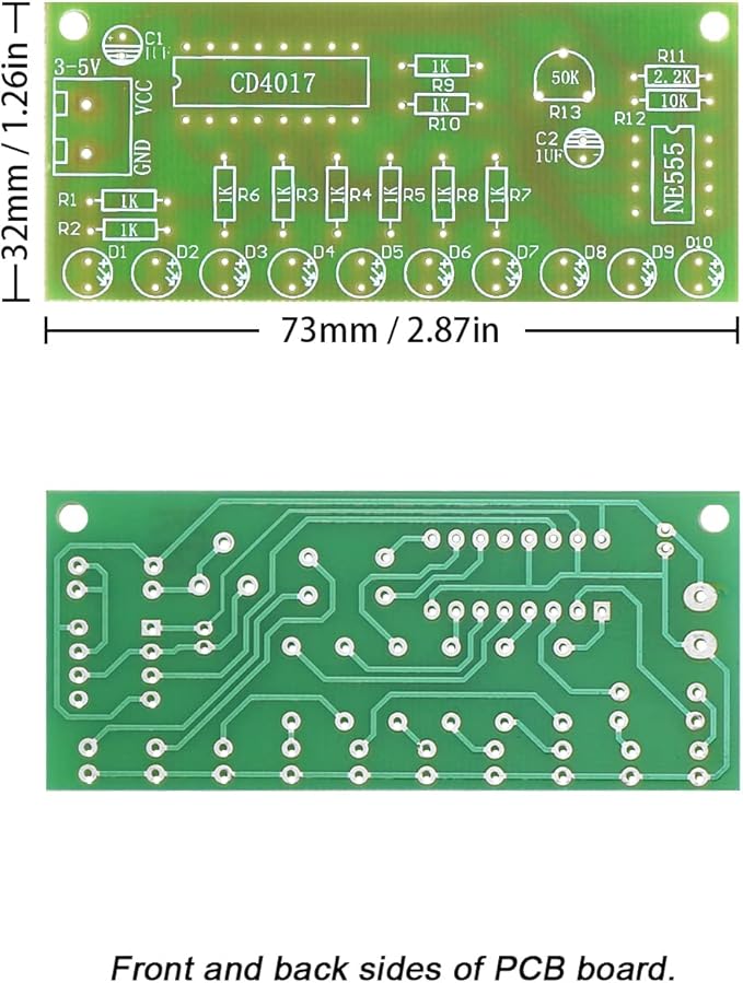 Yidab Soldering Practice Kit DIY Plug - in Flowing Water Light Soldering Kit - with CD4017 and NJ5655 - Ideal for Beginners & STEM Education