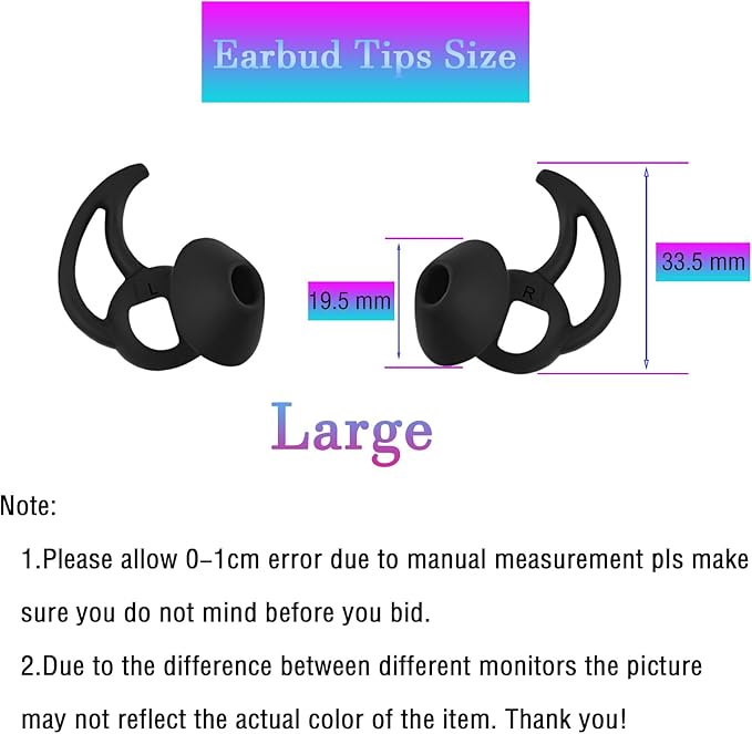 WKYMY Silicone Replacement Earbud Tips Earbud Covers Ear Tips Compatible with Bose Quietcomfort and Sport Headphone Rubber Tips Large 3 Pairs