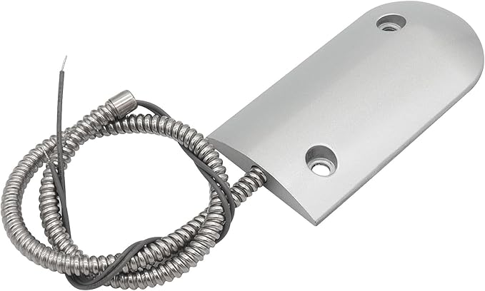 FOCMKEAS Magnetic Reed Switch Wired Surface Mount Normally Closed NC Contact Sensor Alarm Magnetic Door Switch with 2 Wires, Zinc Alloy Sliver, OC-60