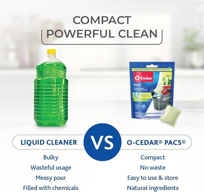 O-Cedar Floor Cleaning 40ct Pacs Citrus Scent 10ct (4-Packs)