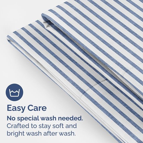 Body Pillowcases Set of 4-20x54 Long Body Pillow Case - Soft Body Pillow Cover for Sleeping & Side Sleepers - Comfy Breathable & Fade Free - Machine Washable w/Envelope Enclosure - (Blue Stripes)