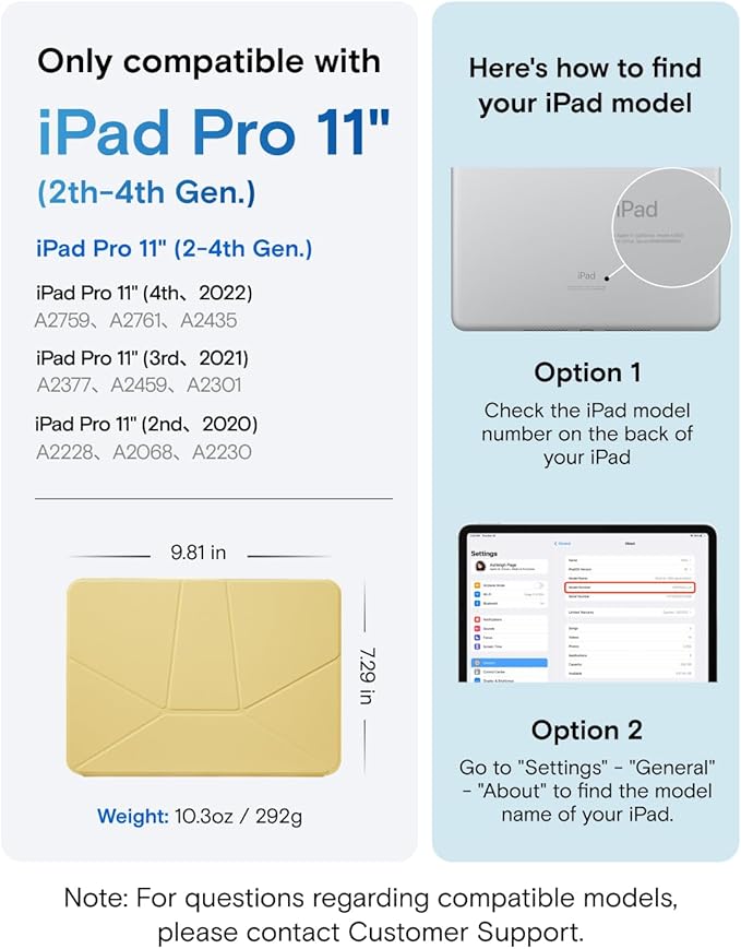MOFT Dynamic Folio Case foriPad Pro 11" (4th 2022 | 3rd 2021 | 2nd 2020), Slim Magnetic Stand Case with 20+ Viewing Angles, Auto Wake/Sleep, Panna Cotta x Faded Jeans