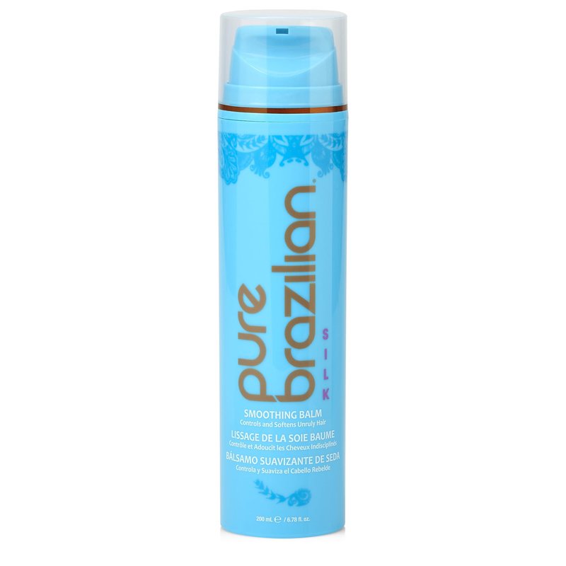 Pure Brazilian Silk Smoothing Balm with Keratin, Hydrolyzed Silk & Coconut Oil, Anti-Frizz, Nourishing & Strengthening Formula, Salon-Quality Treatment, 6.78 Oz