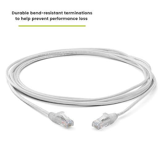TRUECABLE Cat6 Component Rated Patch Cable, Unshielded (U/UTP), 10ft, White, 28AWG Stranded Pure Copper, Snagless 10G High-Speed Ethernet Cable, PoE++ 4PPoE 100W, UL Listed, RoHS-3, 1 Pack