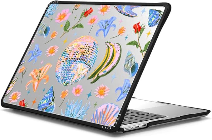CASETiFY Impact MacBook Air 13.6" (M2-M5) Case [Cushioned Impact Corners/Scratch-Resistant/Anti-Slip Grip] - Disco Magic - Clear Black