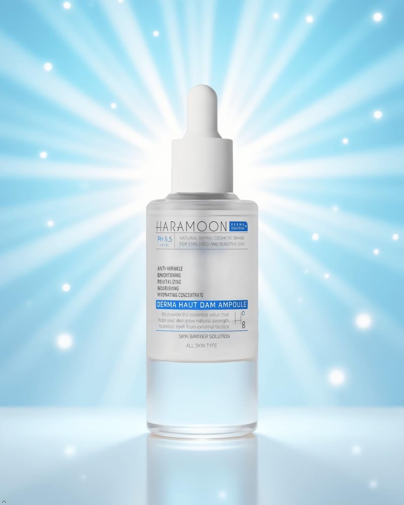 HARAMOON Hydrating Ampoule with Beta Glucan, Hyaluronic Acid, Niacinamide, and Adenosine | Fragrance Free Korean Skin Care Serum | Vegan, EWG Verified