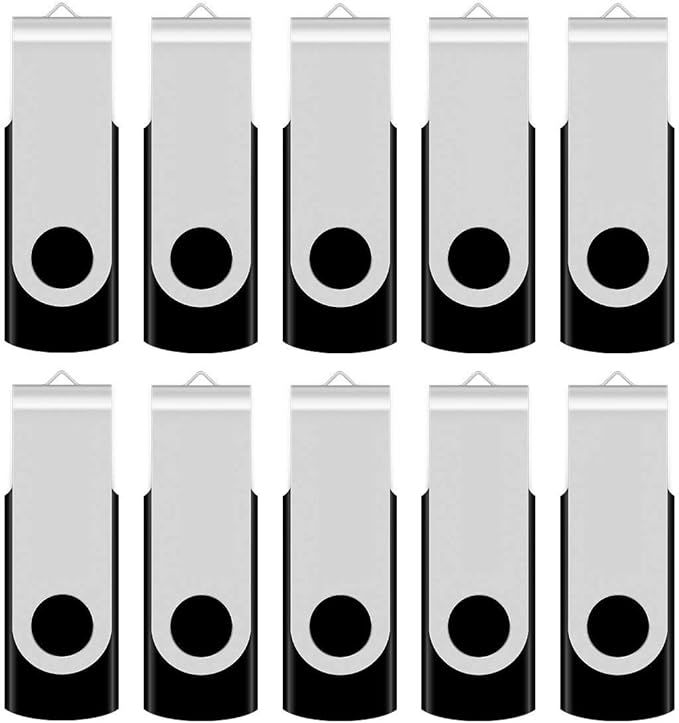 Aiibe 50pcs 16GB Flash Drives Bulk 16GB USB Flash Drive 50 Pack 16G USB 2.0 Thumb Drive USB Drives Zip Dirves Wholesale, Black