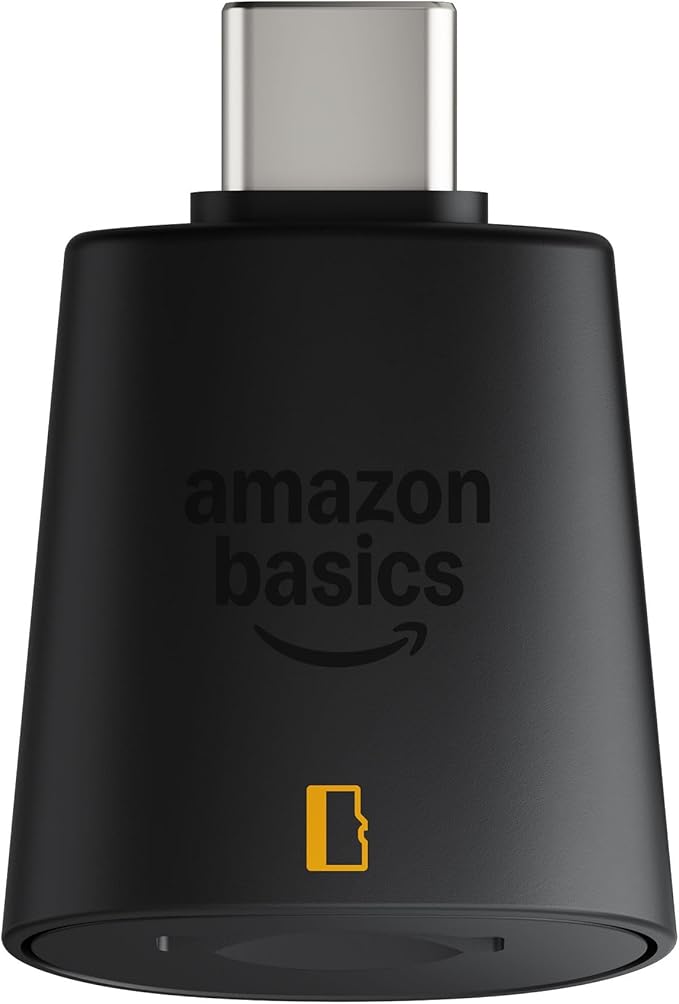 Amazon Basics Micro SD Card Reader USB-C 3.0, High Speed Data Transfer up to 200MB/s, Compatible with Smartphones, Tablets, Laptops
