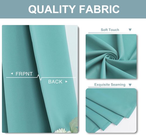 ChrisDowa Small Window Curtains - 40-Inch Grommet Thermal Insulated Room Darkening Panels (Aqua, 2-Pack)