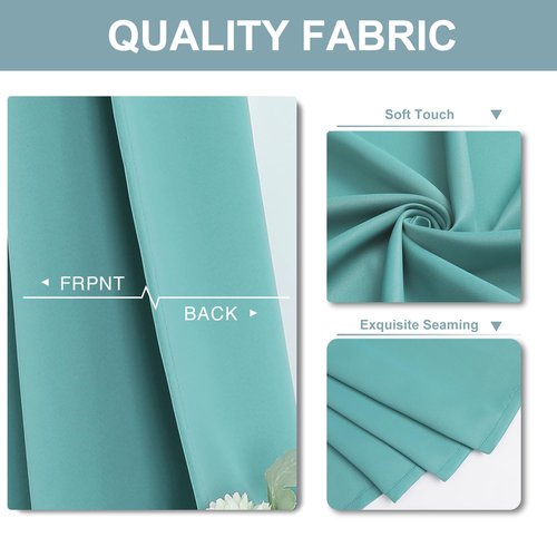 ChrisDowa Blackout Curtains 108 inches Long for Bedroom - 2 Panels Set Grommet Thermal Insulated Room Darkening Curtains for Living Room (Aqua, 52 x 108 Inch)