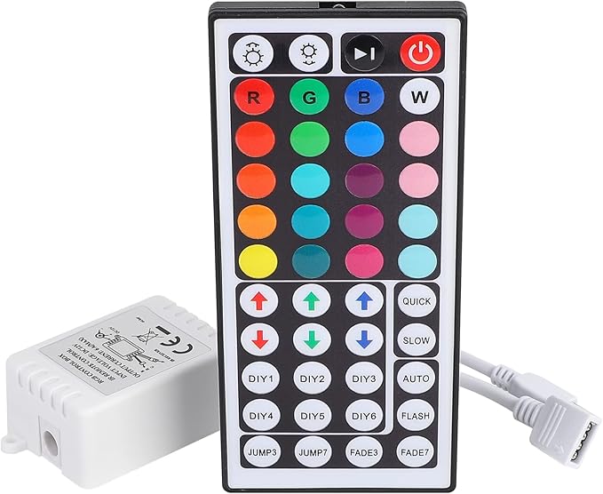 SUPERNIGHT RGB LED Light Strip Remote Controller, Dimmer for RGB LED Strip Lights, Wireless IR Remote Controller for SMD 5050 3528 Rope Lights (44 Keys)