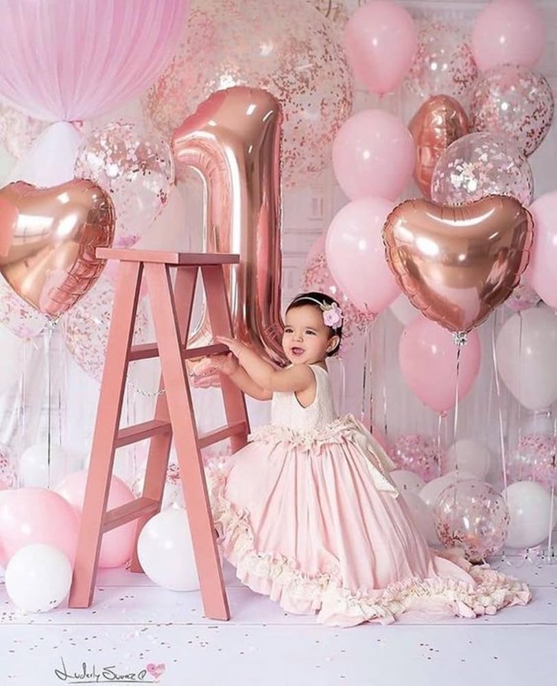 Rose Gold 40-Inch Number Balloons by [Brand Name] - Perfect for 13th Birthday, Weddings & Graduations