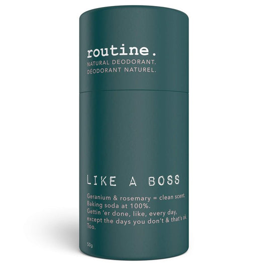 ROUTINE Natural Deodorant Stick for Women and Men - 50g | Underarm Aluminum Free Antiperspirant Deodorant | Bergamot, Rosemary & Geranium Scented Deodorant | Travel Size and Refreshing – Like a Boss