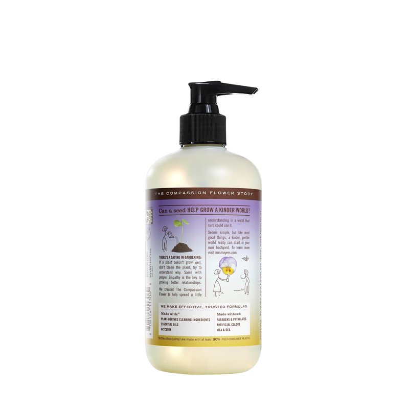 Mrs. MEYER'S Clean Day Liquid Hand Soap 4 Pack Variety, Lemon Verbena, Lavender, Basil, Compassion Flower, 12.5 OZ Each, 1 CT