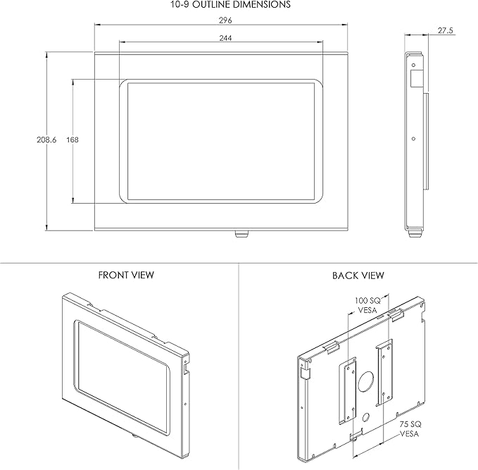 TABcare Locking Security Metal Case for Apple iPad 7/8/9 10.2" Tablet for Kiosk, POS, Store, Show Display (White, iPad 7/8/9 10.2)