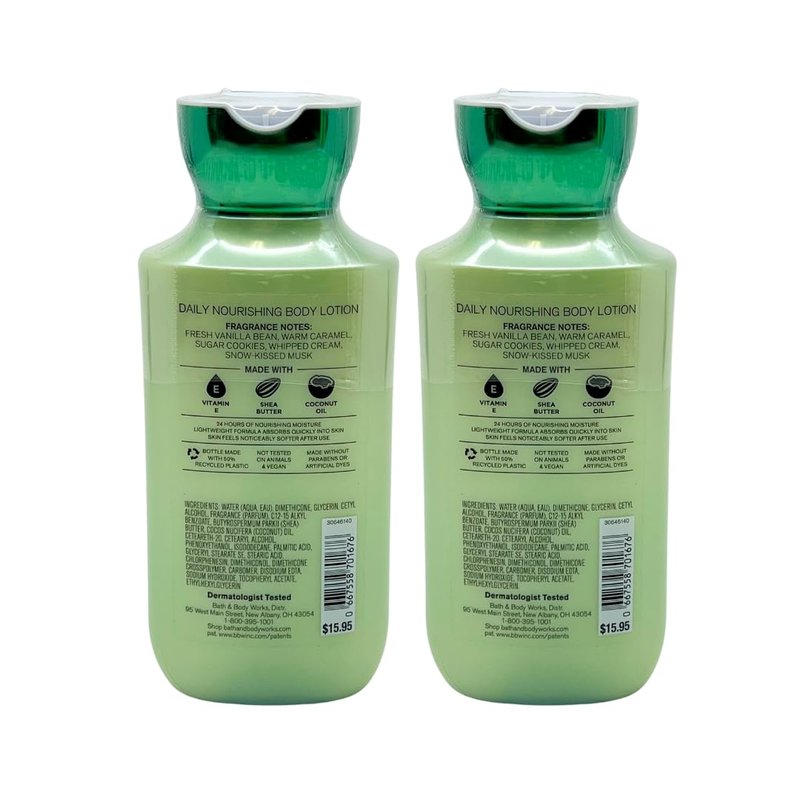 Bath & Body Works VANILLA BEAN NOEL Body Lotion Gift Set with a Blue Bow for Holiday & Gifts - Pack of 2 (2023 Edition)