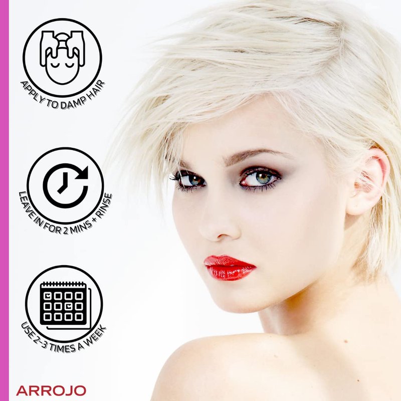ARROJO Ultra Violet Purple Shampoo (8.5 oz) Hair Shampoo for Color Treated Hair to Eliminate Brassy & Yellow Tones Purple Shampoo for Blonde Hair w/ Vitamin E Paraben and Sulfate Free Shampoo