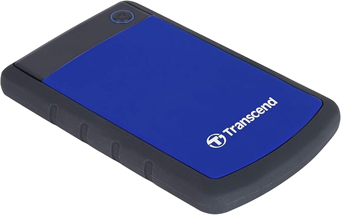 Transcend StoreJet 2TB External Hard Drive, for PS4/PC/Mac/Desktop/Laptop/Xbox, USB3.1(5Gbps)Type-A Portable HDD, One Touch Auto-Backup/Shock Resistant/Three-stage shock protection system(TS2TSJ25H3B)