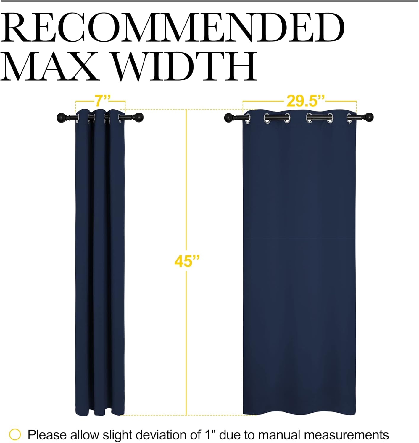 NICETOWN Blackout Curtains - All Season Thermal Insulated Grommet Drapes for Kids' Room | Navy, 34 x 45 Inches