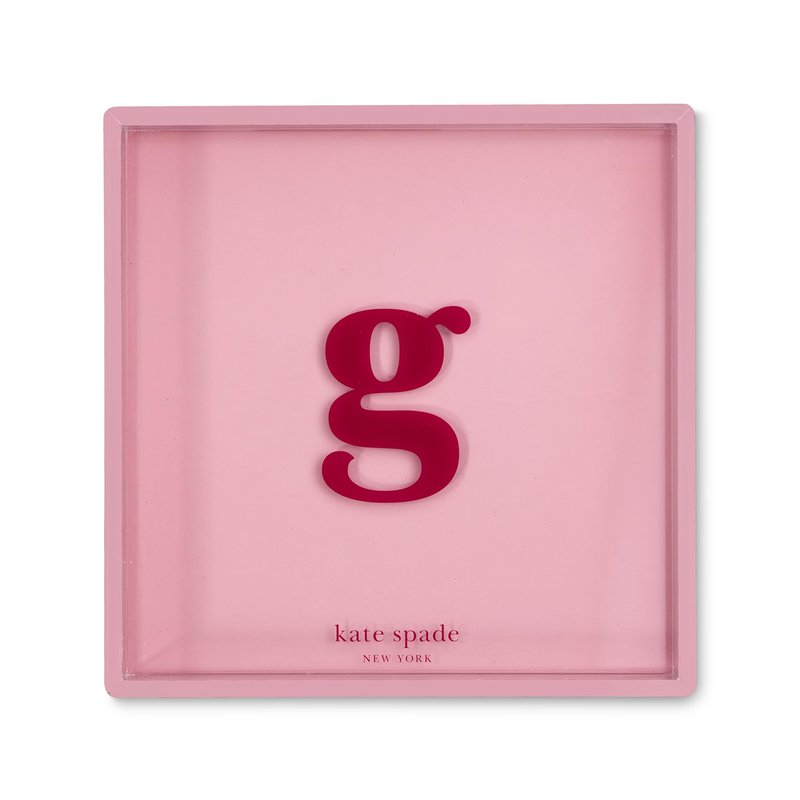 kate spade new york Initial Decorative Initial Tray, Personalized Acrylic Vanity Letter Tray, Just Mine (G)