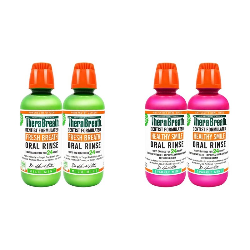 Fresh Breath Oral Rinse - Dentist-Formulated Mild Mint | 16 Ounce Bottle (Pack of 2)