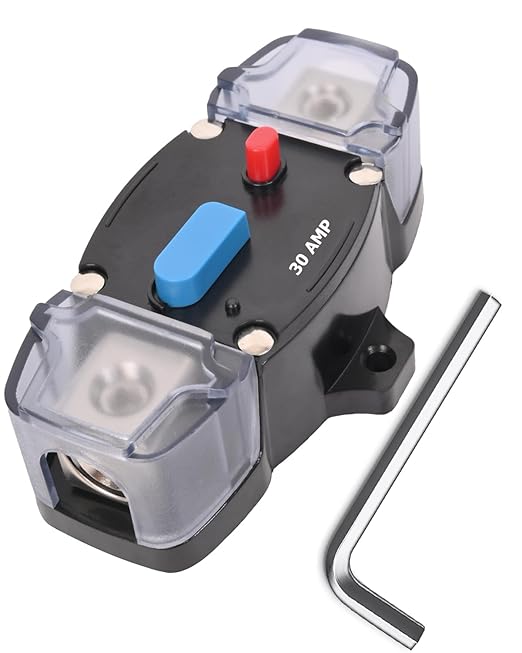 BULVACK 30 Amp Circuit Breaker 12-48 Volt DC 30A Self Recovery Resettable High Amp Circuit Breaker with Manual Reset Button for Automotive RV Marine Boat Car Audio and Amps Protection