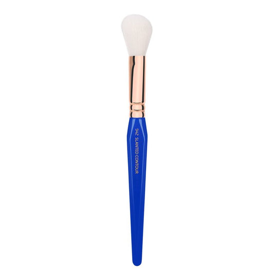 Bdellium Tools Professional Makeup Brush - Golden Triangle 942 Slanted Contour - With All Vegan and Soft Synthetic Fibers, For Adding Dimension to the Face (Blue, 1pc)