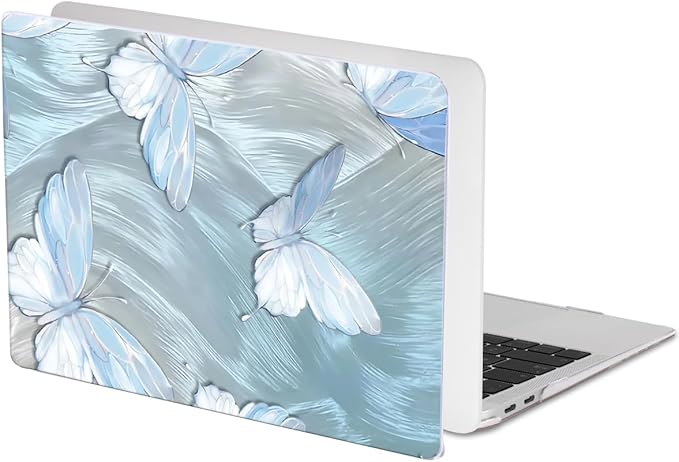 LCMOCICO Compatible with 2021 2020 MacBook Air 13 inch Case M1 A2337 A2179 A1932 2018 2019 Release, Pattern Plastic Hard Shell Case & Keyboard Cover for Mac Air 13.3 Touch ID, Tin Foil Butterfly