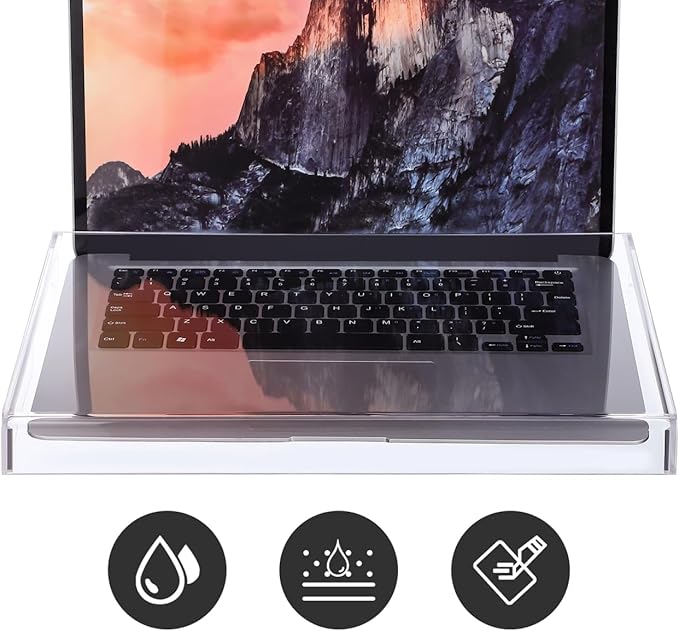 UKCOCO Transparent Acrylic Keyboard Protector Cover Dust Hood for Laptop and Desktop 13.77X9.84 Inch Waterproof Scratch Resistant Keyboard Dust Cover